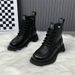 Winter Women's Boots Thick Plush Warm Snow Boots Lace Up Ankle Boot Fashion Casual Leather Boots For Women High Top Cotton Botas_vogvips.com