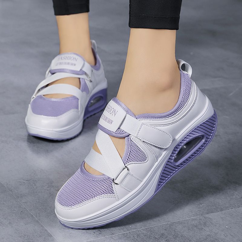 Women S Fashion Breathable Wedge Sneakers Lightweight Platform Sports Summer Woman Vulcanized Shoes_vogvips.com