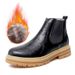 Men's Chelsea Boots Genuine Leather Slip-On Ankle Boots With Hidden Height Increase, Winter Lined Casual Shoes For Big Size_vogvips.com