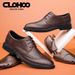 Euro Step Top Layer Cowhide Men's Brogue Business Formal Height Increasing Casual British Style Wedding Groom Shoes_vogvips.com