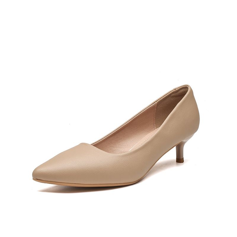 MTX 555-8 Nude High Heels Women Thin Heel 2025 Spring Summer French Style Soft Leather Pointed Toe Elegant Professional Work_vogvips.com