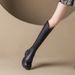 2023 New Women's Leather Shoes Over-the-Knee With Hidden For Short Stature Chunky Heel Wedge British Style Chimney Boots_vogvips.com