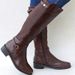 Women's Chunky Heel Round Toe Side Zipper Buckle Knee High Riding Boots In Black And Brown Side Zipper Buckle Knight Boots Women_vogvips.com