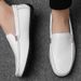 Top Layer Cowhide Loafers Casual Leather Sole Soft Surface Summer Breathable Versatile Slip-On Men's Shoes_vogvips.com