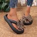 Summer Women Comfort Flip-Flop Leopard Bow Soft Thick-Soled Cloud Slippers Travel Vacation Beach Shoes New Women Sandals_vogvips.com