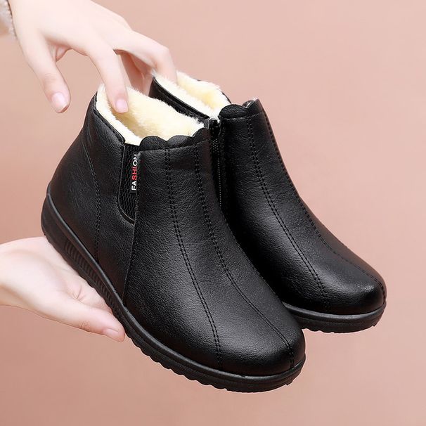 1178225343@qq.com Mom Cotton Winter Warm Non-slip Soft Sole Short Boots Grandma Middle-aged Women's Fleece-lined Elderly Leather Shoes_vogvips.com