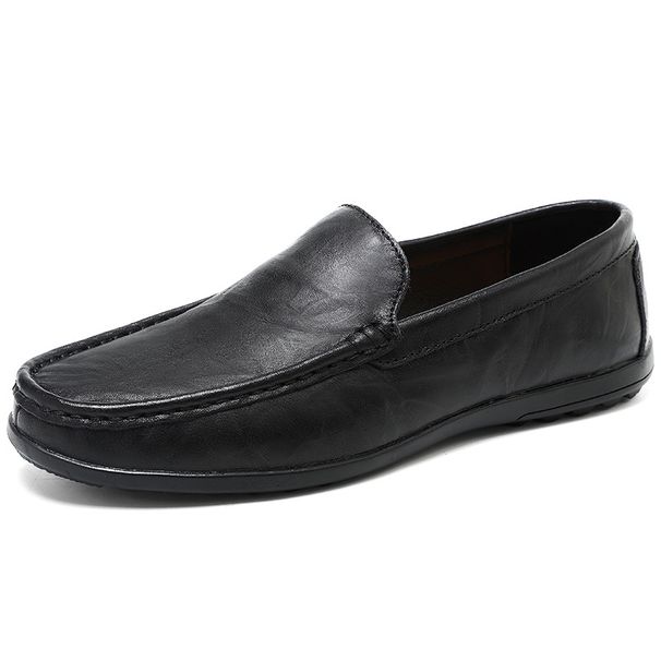 Euro Step Men's Casual Slip-On Driving Comfortable Leather Shoes Large Size Loafers_vogvips.com