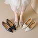 Pointed Single Shoes Women's Low Heel Shallow Mouth Niche Pleated Ladyshoes Temperament Shallow Mouth Commuting Women's Shoes_vogvips.com