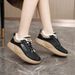 XQ5801 2 New 2024 Autumn And Winter Thick Soled Height Enhancing Women's Shoes Color Matching Warm Low Top Plus Velvet Simple Cotton Shoes_vogvips.com