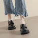 Black Loafers Women's Soft Soles Autumn Round Head Platform British Small Leather Shoes Large Size Women's Shoes_vogvips.com
