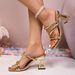 Square Toe Women's Sandals, New Summer Style, Plus Size, Unique Heel, High Heel, Flip Flops, In Stock._vogvips.com