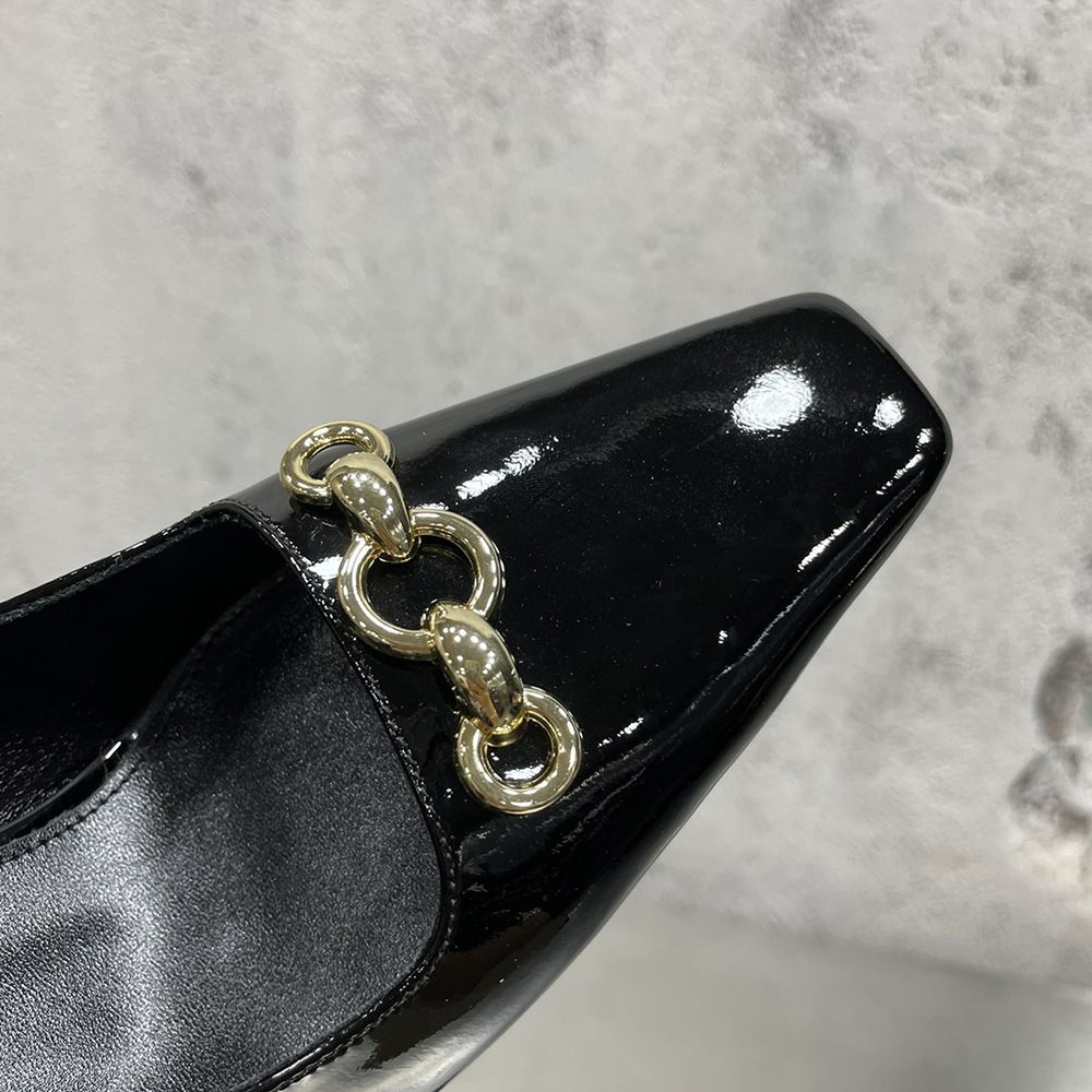 French Style For Women 2022 New Elegant Black Square Toe High Heel Pumps Fashion Versatile Patent Leather Stiletto Heels_vogvips.com