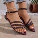 Foreign Trade Plus-size 2026 Summer New Cross-border Leopard Print Flat Sandals For Women, Pointed Toe, Single Strap,_vogvips.com