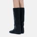 2026 British Style Retro Square Toe Martin For Women Autumn Winter New Fashion Versatile Wrinkled Slimming Slouch Boots_vogvips.com