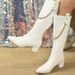 326-36 Pointed Thick Heel Martin Boots, Casual, Fashionable, Elegant, Personalized, Denim Versatile Women's Boots_vogvips.com