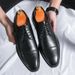 Cross-Border Plus Size Pointed Toe European And American Business Formal Leather Fashion Derby Wedding Men's Three-Toe_vogvips.com