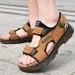 2026 Leather Shoes Man Casual Comfortable Barefoot Pentoufle Homme Summer Sandals Men_vogvips.com