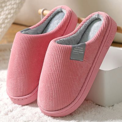 Autumn Indoor Home Couple Warm Shoes Maternity Non-Slip Fleece-Lined Men's Cotton Slippers Women's_vogvips.com