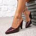 Wine Red High Heeled Simple Style Pointed Toe Special Shaped Heel Sandals Mules Women S Evening Shoes_vogvips.com