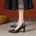 Soft-soled, Comfortable Black Professional High-heeled Women, New Style With Chunky Heel, Soft Leather, Suitable_vogvips.com
