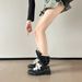 Women Boxing Boots 2025 Walking Boxing 5Cm High Suede Melad Short Boots Women's Sports British Style Large Size 41-43_vogvips.com