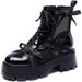 Perforated Martin For Women, Summer Thin Breathable Thick-Soled Mesh 2024 New British Style Lace-Up Short Bo, Cool_vogvips.com