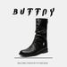 Medium Tube Thick Sole Heightening Martin Boots Retro Style Niche Design Tooling Boots Men's Boots_vogvips.com