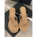 Women's Elegant Suede Flip Flops Summer Outerwear Retro Design Kitten Heel Thong Sandals_vogvips.com