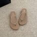 European Style Rhinestone 4CM Women's Summer Flip-flops For Outdoor Wear, Thick-soled Thong Sandals, Wedge Heel Beach_vogvips.com