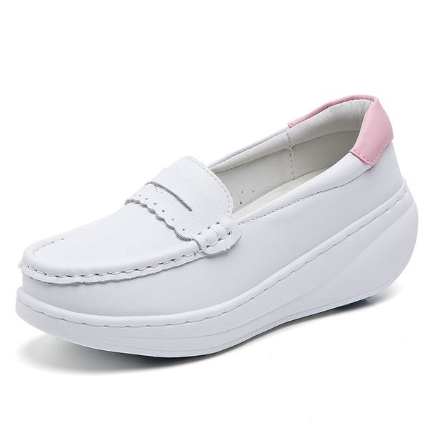 Nurse Shoes Women's Single Shoes Breathable Soft Soles Thick Soles Raising Platform Shoes_vogvips.com