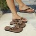 2026 New Large Size Cross-Border Thick-Soled Flip-Flops With Rhinestone Flowers, European And American Fashion Thong_vogvips.com