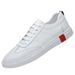 Men's Little White Shoes Two-layer Leather Large Size Trendy Sneakers Breathable Lace-up Board Shoes Men_vogvips.com