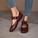 Square Toe Shallow Mouth Buckle Ballet Style Women's 2025 Spring Autumn New Fashion Versatile Rivet Decorated Single_vogvips.com