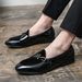 Men's Square Toe Casual Loafers With Side Buckle - Professional & Stylish Footwear For Business & Leisure (Sizes 40-48)_vogvips.com