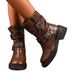 Women's Riding Winter 2025 New Autumn Brown Western Cowboy Martin Chunky Heel Short Boots_vogvips.com