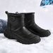 2026 New Men's Snow Boots, Korean Style Thick-Soled Winter Boots With Fleece Lining, Warm, Stylish, And Versatile_vogvips.com