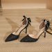 Women's Shoes Pointed Toe Stiletto Heels With Rhinestone Bow Detail Glitter Evening Pumps For Party & Daily Wear_vogvips.com
