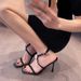 2026 Light Luxury High-End Square-Toe Open-Toe Rhinestone High-Heel Sandals With Thin Heel And Cross Straps, Sexy_vogvips.com