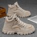 Men's High-Top Work Boots With Thick Non-Slip Sole, Durable Casual Shoes For Outdoor And Daily Wear Outdoor Wear Resistant Work Boots_vogvips.com
