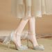 Convertible Bride Heels - Detachable Train & Ankle Wrap (2-in-1 Photography Shoes, Foldable For Travel, Non-Slip Silk Sole)_vogvips.com