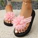 Women's Fashionable Flat Sandals Floral Decor Casual Beach Outerwear Summer_vogvips.com
