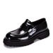 Thick Soled Loafers, Korean Version, Casual Trendy. First Layer Cowhide, One Step Shiny Leather, Comfortable And_vogvips.com