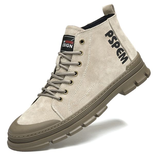 Top Pig Eight Leather Martin Boots Men's High Top Desert Tooling Boots Zhongbang Casual Short Boots Tide_vogvips.com