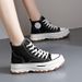 2024 New Women High Top Sneakers Lace-Up Casual Plarform Height Canvas Non-slip Wear Resistant Spring Female Vulcanize_vogvips.com
