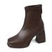 2026 Autumn Winter New French Retro High Elegant Short Fashion Chunky Heel Back Zipper Square Toe Women's Boots Trendy_vogvips.com