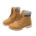 Women's Chunky Sole Ankle Boots Waterproof PU Leather Round Toe Lace-Up Combat Boots For Women Size 42_vogvips.com