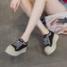 Elastic Thick-soled Inner Heightening Women's Shoes Mesh Loafers Casual Sneakers_vogvips.com