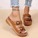 Cross-border 2023 Summer New Large Size Sandals With Unique Rhinestones, Fashionable Wedge Heels, In-Stock Casual_vogvips.com