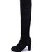Plus Size Women's Over-the-Knee Long Boots Suede High Chunky Heels Black Slimming Gray 34-43_vogvips.com