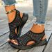 New Breathable Flying Woven Fish Mouth Thick Sole Casual Sports Sandals_vogvips.com
